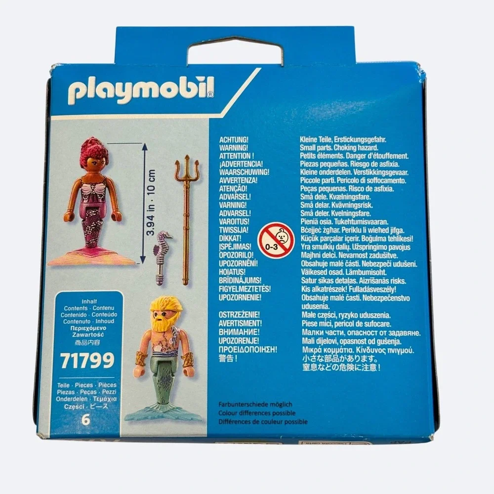 Playmobil Duo Pack Set 71799 Mermaid Merman Figures Seahorse‎ Trident New Box